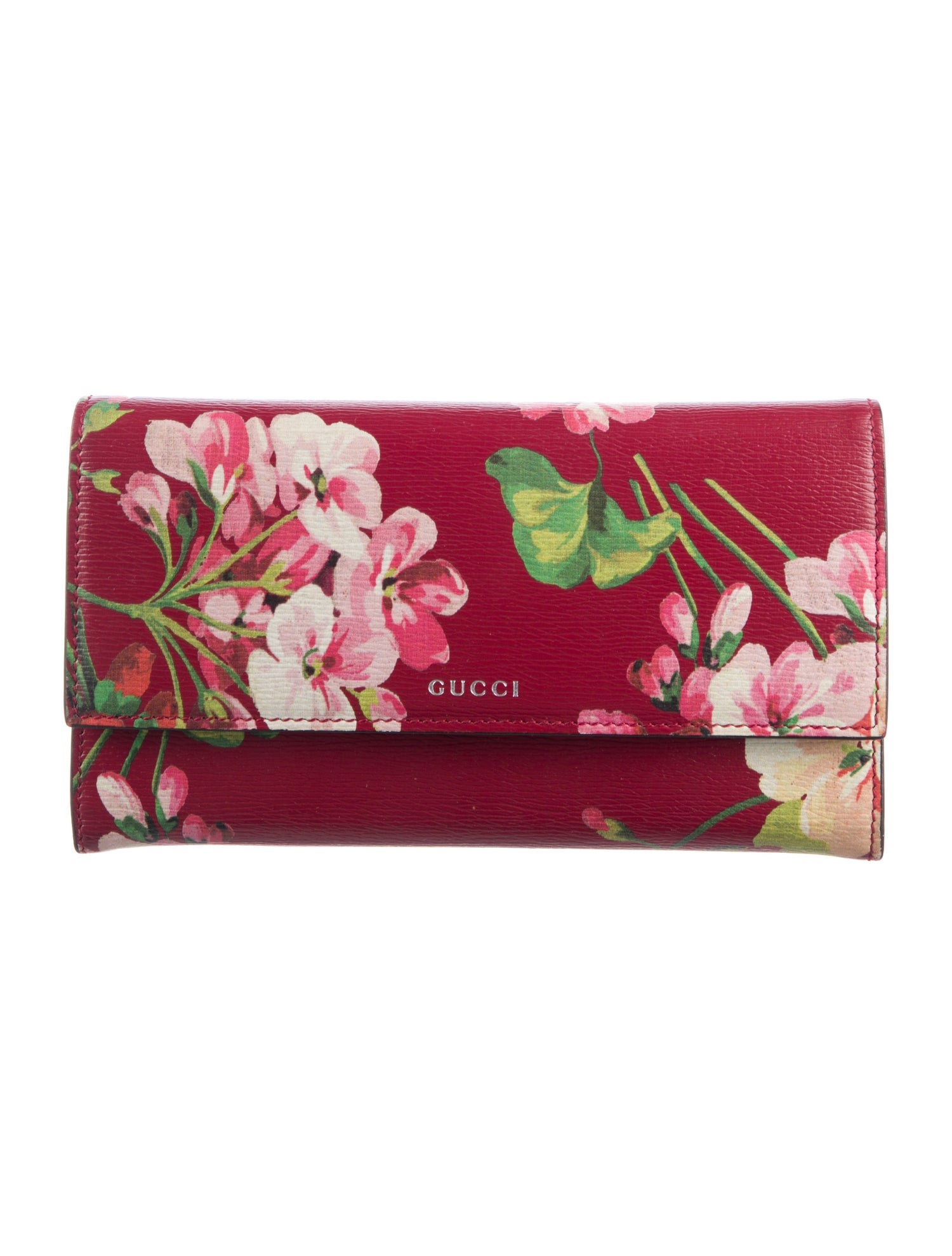 Gucci Blooms Print Leather Continental Wallet