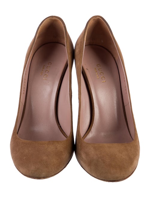 Gucci Bamboo Accent Suede Pumps