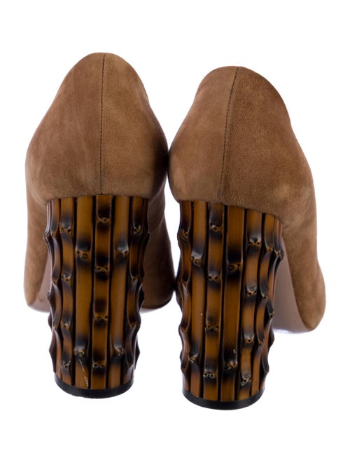 Gucci Bamboo Accent Suede Pumps