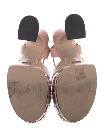 Gucci GG Logo Leather Slingback Sandals