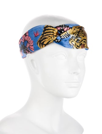 Gucci Silk Tiger Head Accent Bandana