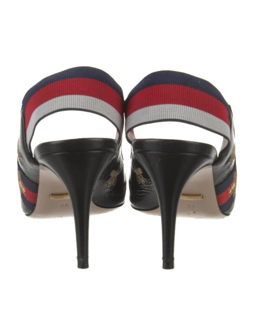 Gucci Sylvie Web Accent Leather Slingback Pumps