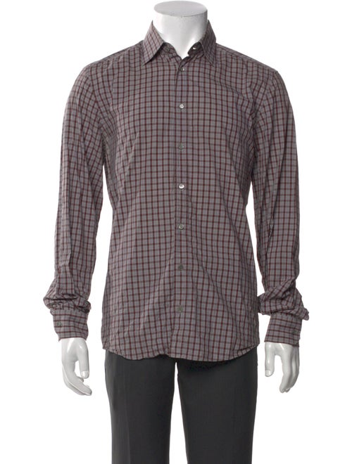 Gucci Plaid Print Long Sleeve Shirt