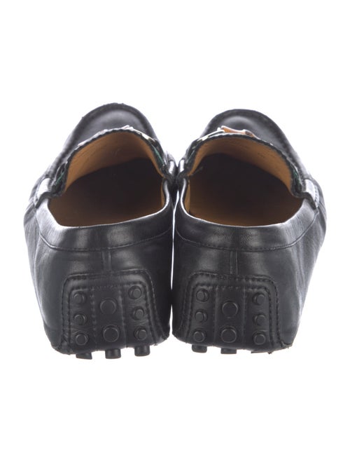 Gucci Web Accent Leather Loafers