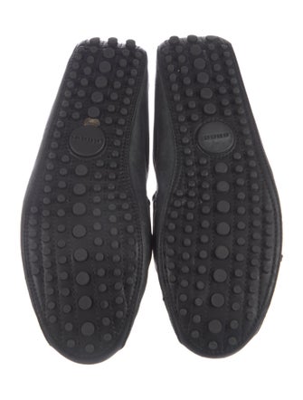 Gucci Web Accent Leather Loafers