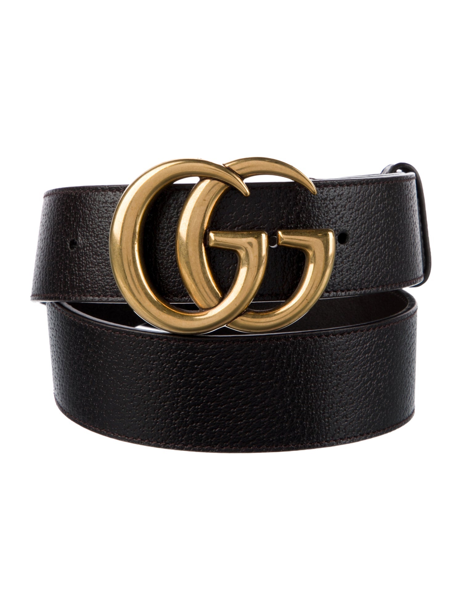 Gucci Double G Logo Leather Belt