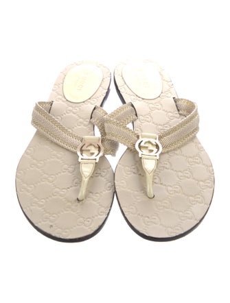 Gucci GG Supreme Patent Leather Flip Flops