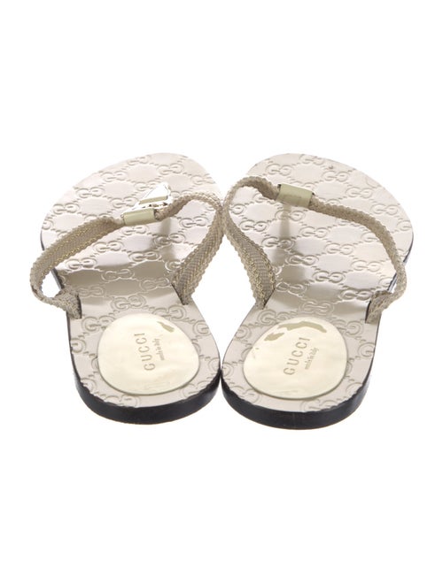 Gucci GG Supreme Patent Leather Flip Flops