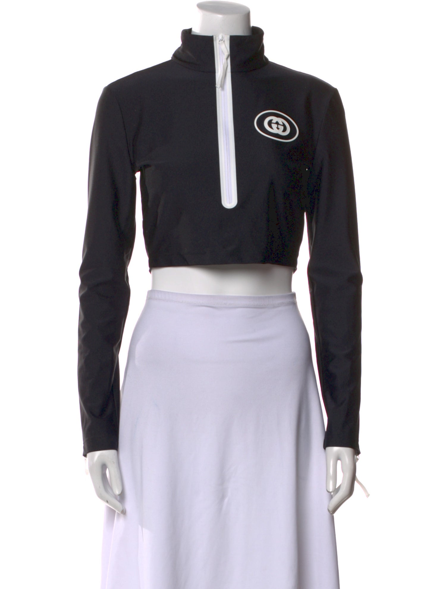 Gucci Nylon Mock Neck Crop Top