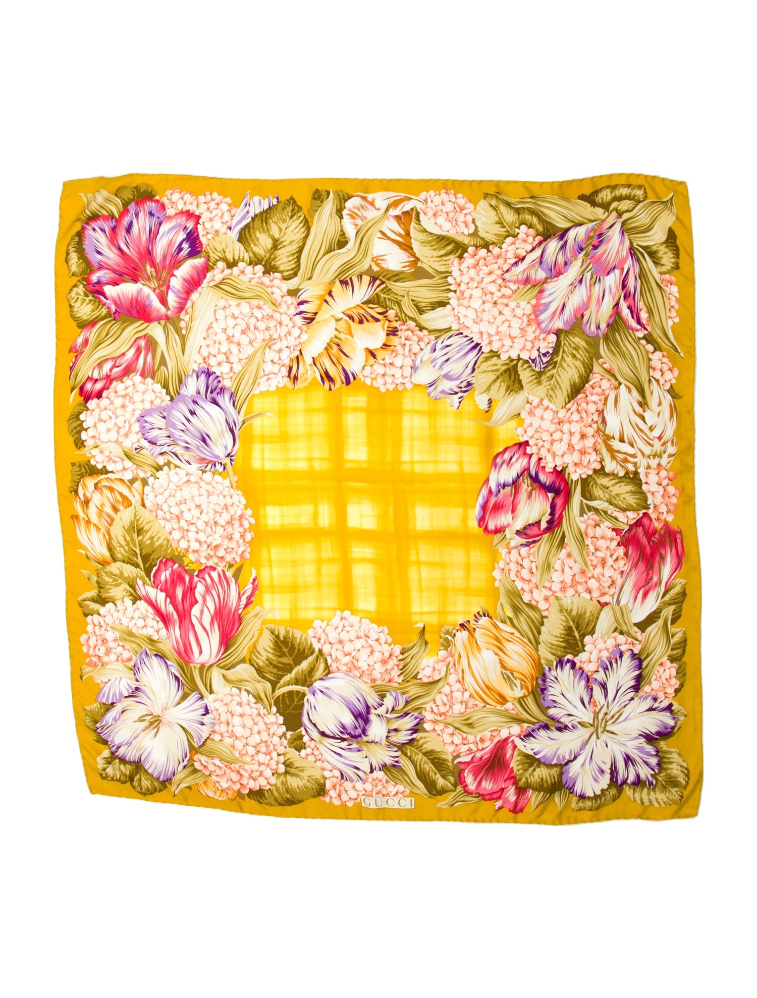 Gucci Silk Floral Print Scarf