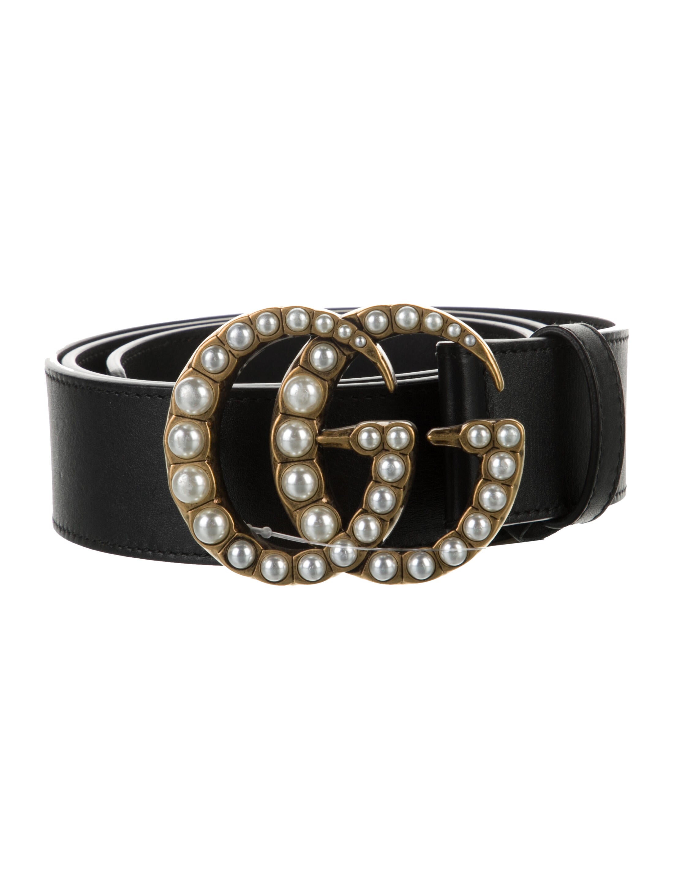 Gucci Double G Logo Leather Belt