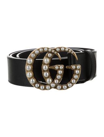 Gucci Double G Logo Leather Belt