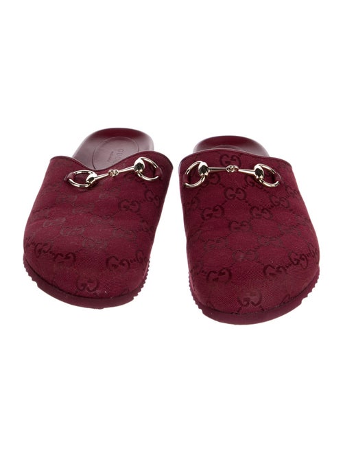 Gucci Horsebit Accent Canvas Mules