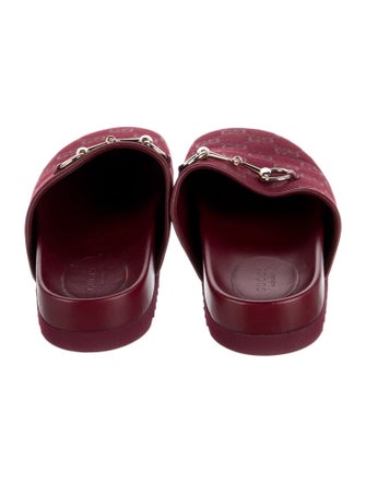 Gucci Horsebit Accent Canvas Mules