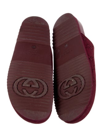 Gucci Horsebit Accent Canvas Mules