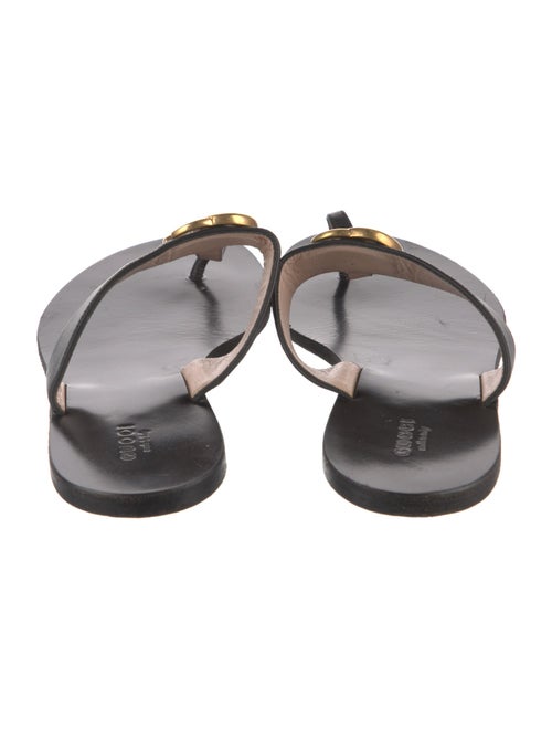 Gucci Double G Logo Leather Slides