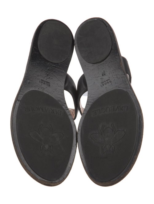 Gucci Double G Logo Leather Slides