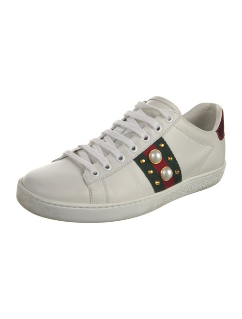 Gucci Web Accent Leather Sneakers