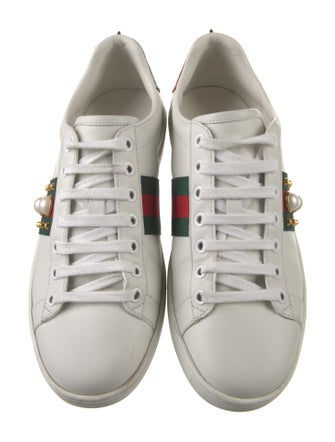 Gucci Web Accent Leather Sneakers