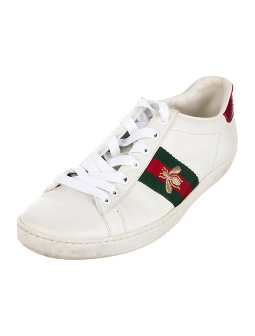 Gucci Web Accent Leather Sneakers