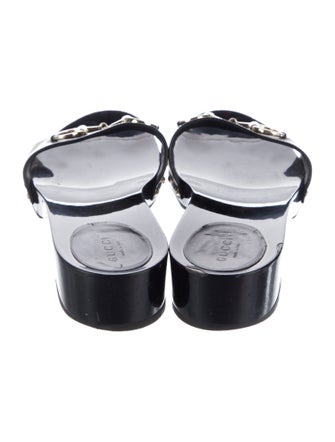 Gucci Horsebit Accent Patent Leather Slides