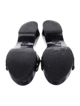 Gucci Horsebit Accent Patent Leather Slides