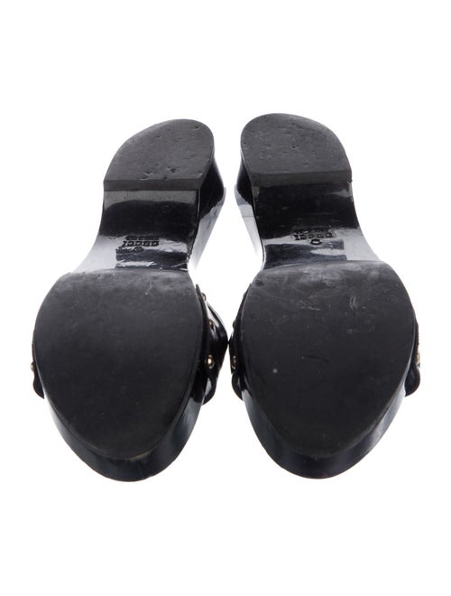 Gucci Horsebit Accent Patent Leather Slides