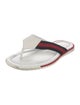 Gucci Web Accent Leather Flip Flops