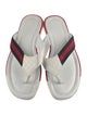Gucci Web Accent Leather Flip Flops