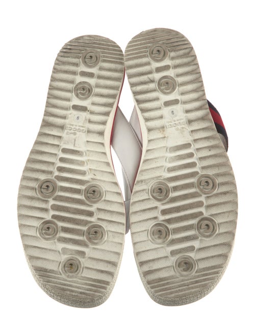 Gucci Web Accent Leather Flip Flops