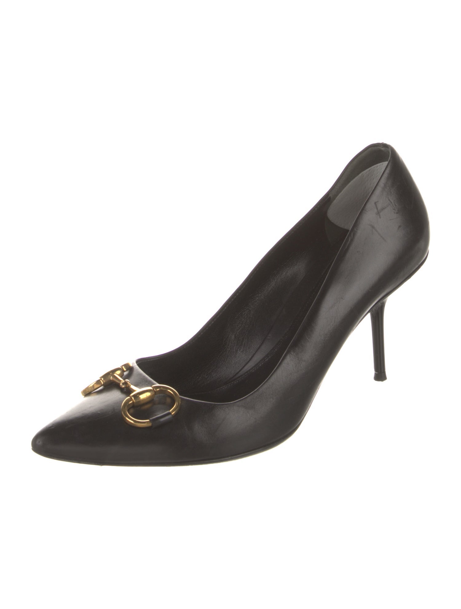 Gucci Horsebit Accent Leather Pumps