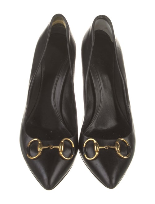 Gucci Horsebit Accent Leather Pumps