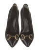 Gucci Horsebit Accent Leather Pumps