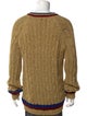 Gucci Sylvie Web Accent Cable Knit Pullover