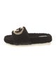 Gucci Interlocking G Logo Shearling Slides