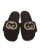 Gucci Interlocking G Logo Shearling Slides