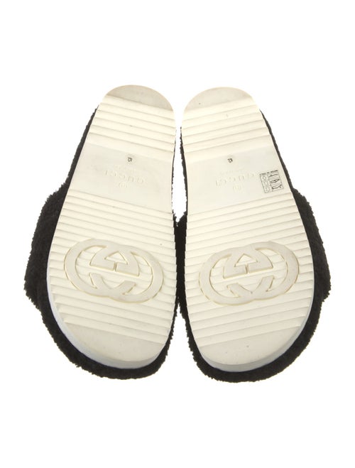 Gucci Interlocking G Logo Shearling Slides
