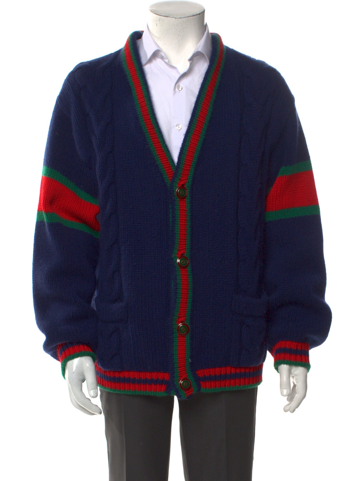 Gucci Web Accent Wool Cardigan