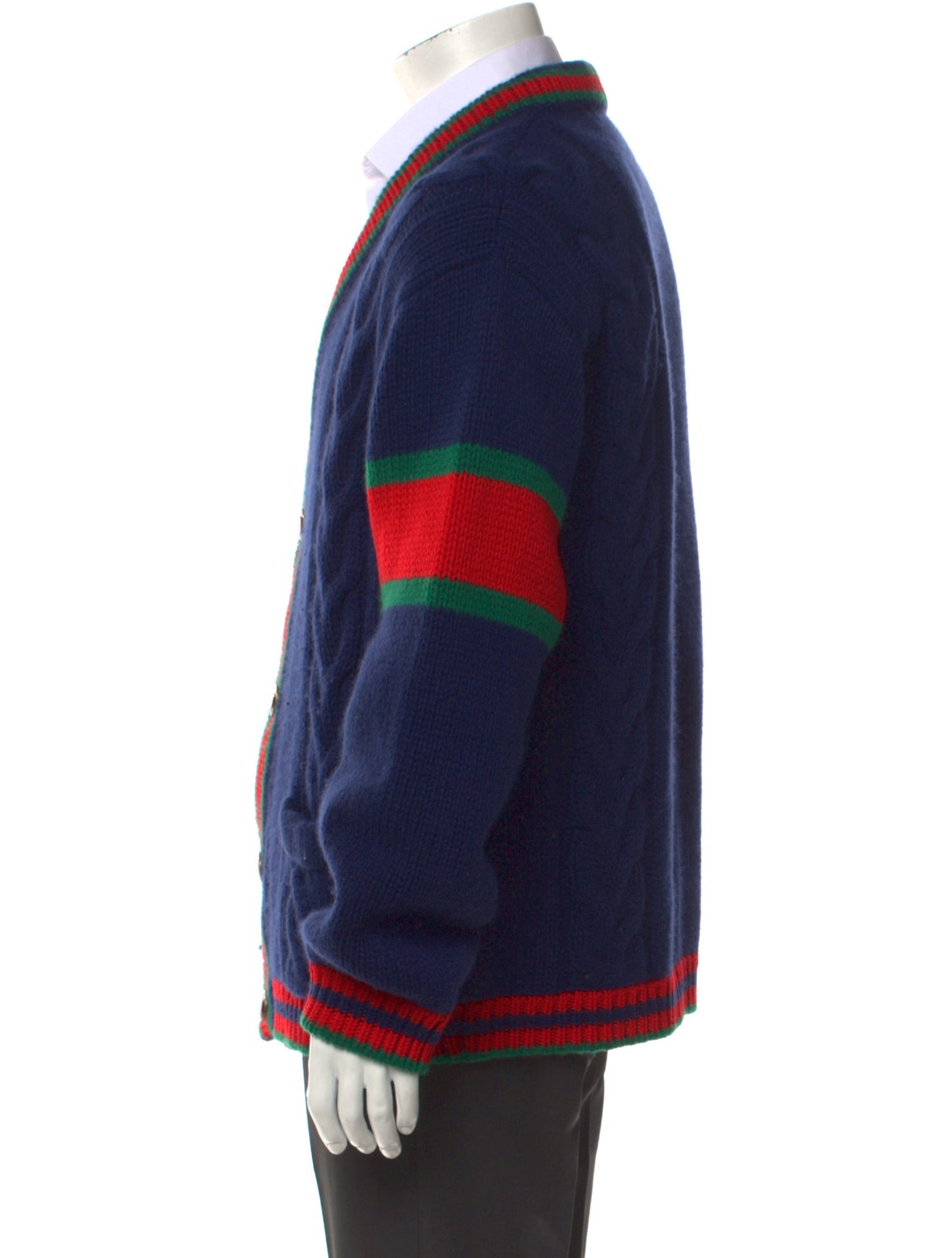 Gucci Web Accent Wool Cardigan
