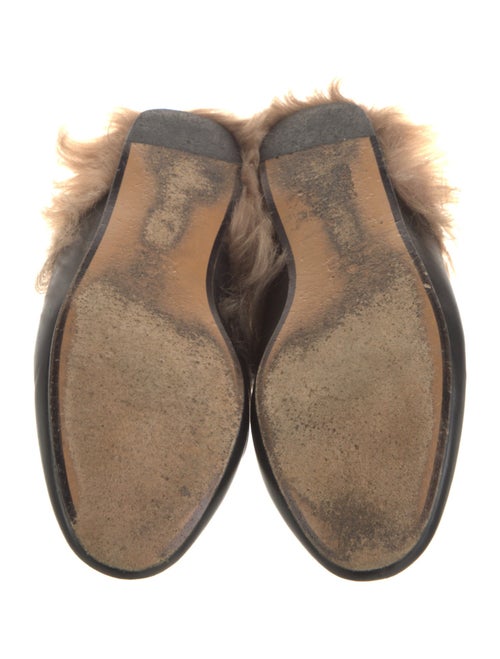 Gucci Leather Fur Trim Mules