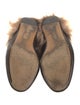 Gucci Leather Fur Trim Mules