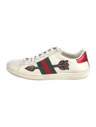 Gucci Web Accent Leather Sneakers