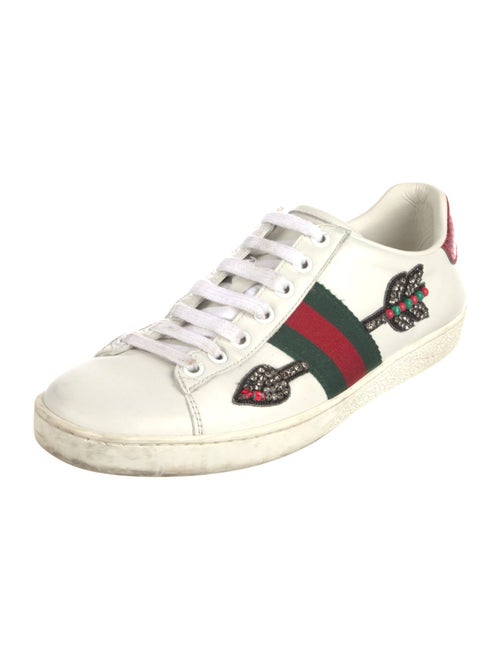Gucci Web Accent Leather Sneakers