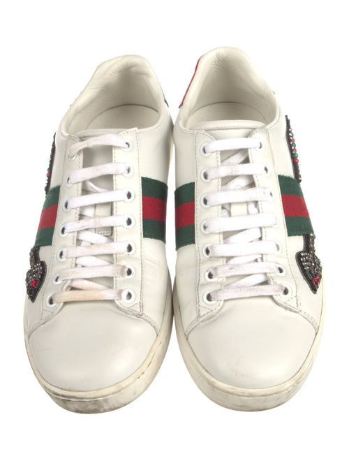 Gucci Web Accent Leather Sneakers