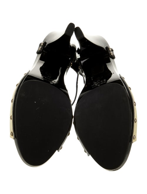 Gucci Patent Leather Colorblock Pattern Sandals