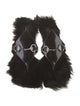 Gucci Horsebit Accent Faux Fur Sandals