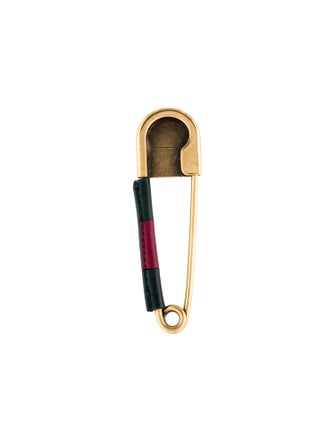 Gucci Web Safety Pin Keychain