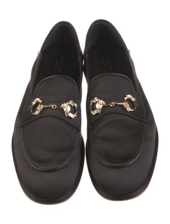 Gucci Horsebit Accent Satin Loafers