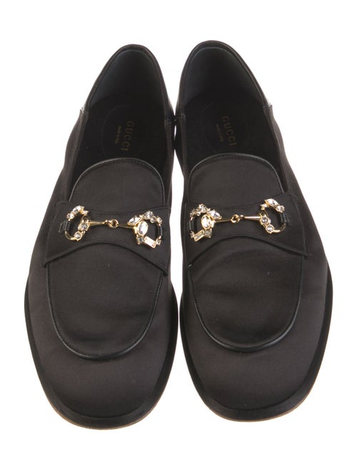 Gucci Horsebit Accent Satin Loafers