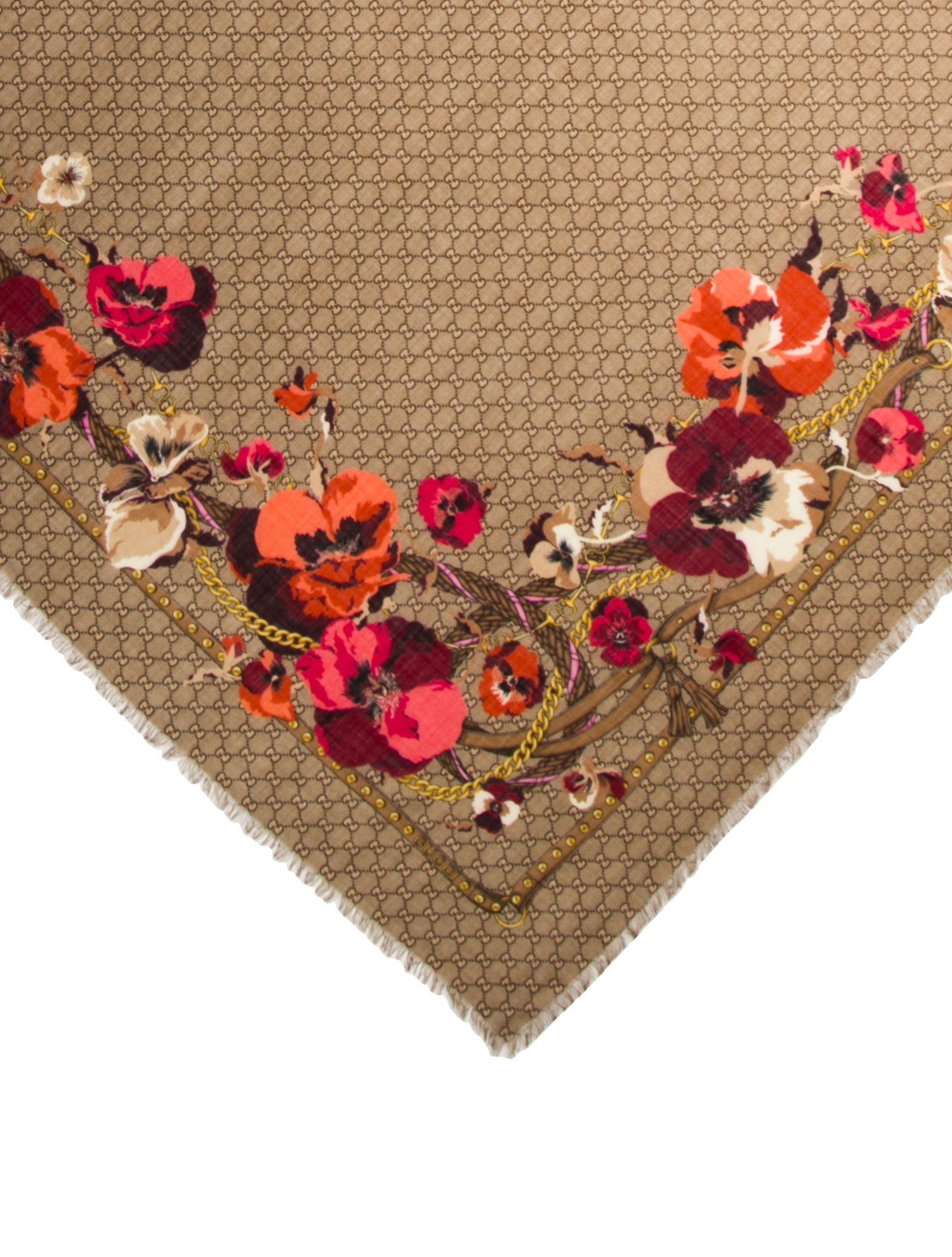 Gucci Flora Print Scarf Wool Scarf w/ Tags